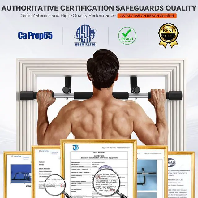Alt view image 5 of 7 - ALLY PEAKS Pull Up Bar Thickened Steel Pipe Super Heavy Duty Steel Frame Upper Workout Bar| Multi-Grip Strength for Doorway | Indoor Chin-Up Bar Fitness Trainer for Home Gym Max Limit 440 lbs