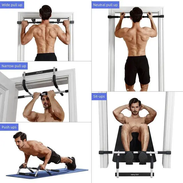 Alt view image 6 of 7 - ALLY PEAKS Pull Up Bar Thickened Steel Pipe Super Heavy Duty Steel Frame Upper Workout Bar| Multi-Grip Strength for Doorway | Indoor Chin-Up Bar Fitness Trainer for Home Gym Portable (silver2)