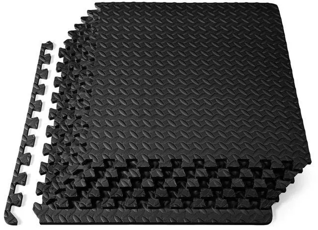 Main image of ProsourceFit Exercise Puzzle Mat ½-inch, EVA Interlocking Foam Floor Tiles for Home Gym, Workout Equipment, Kids Play Areas, Black, 24 SQ FT - 6 Tiles