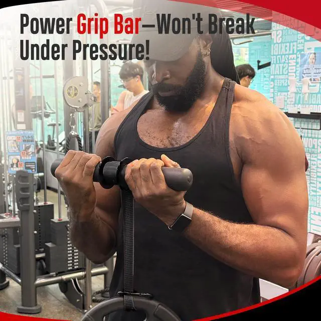 Alt view image 5 of 6 - FitBeast Forearm Strengthener & Exerciser, Wrist Roller with Thicker Handle, Trainer with Adjustable Strap - Ideal for Grip Strength, Muscle Building, Rehabilitation (Black)