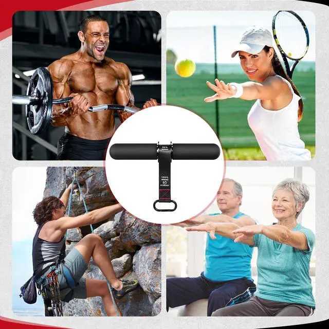Alt view image 6 of 6 - FitBeast Forearm Strengthener & Exerciser, Wrist Roller with Thicker Handle, Trainer with Adjustable Strap - Ideal for Grip Strength, Muscle Building, Rehabilitation (Black)