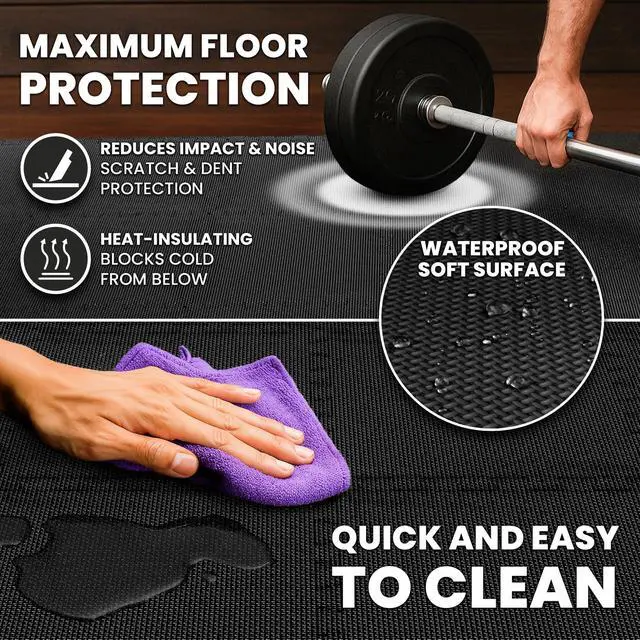 Alt view image 7 of 7 - bemaxx Gym Mats Set - 18 pcs EVA Interlocking Foam Floor Tiles (12.6"x12.6"x0.4") 18sqft Protective Gym Flooring Sports Home Workout Exercise Mats Puzzle Garage Fitness Play-Room Pool Treadmill Bike