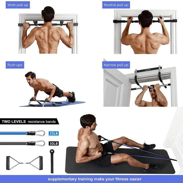 Alt view image 6 of 7 - ALLY PEAKS Pull Up Bar Thickened Steel Pipe Super Heavy Duty Steel Frame Upper Workout Bar| Multi-Grip Strength for Doorway | Indoor Chin-Up Bar Fitness Trainer for Home Gym Max Limit 440 lbs