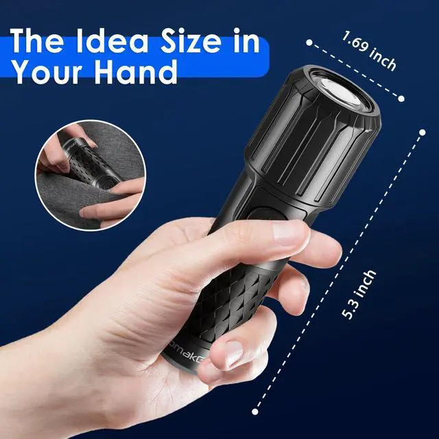 Alt view image 3 of 7 - LomakGlow Multi-Function Hand-Powered LED Flashlight, IPX4 Waterproof, Magnetic Base, 3 Lighting Modes, Collapsible & Handheld for Home, Camping, and Hiking
