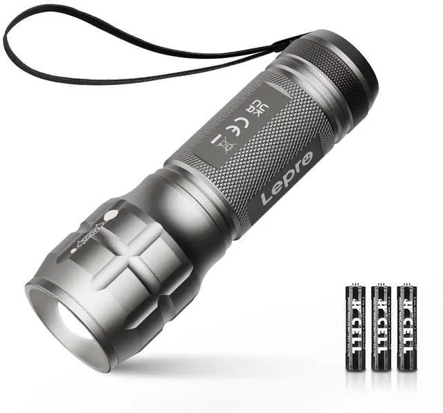 Main image of Lighting EVER LED Flashlights High Lumens, Small Flashlight, Waterproof, Adjustable Focus Flash Light for Outdoor, Emergency, AAA Batteries Included