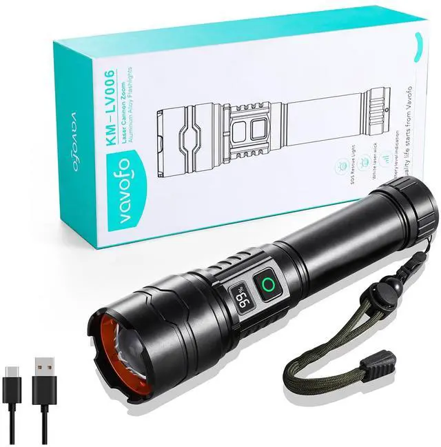 Main image of VAVOFO Rechargeable LED Flashlight High Lumens, 5 Modes Tactical Flashlight with Zoomable Bright Light, USB C Flashlight for Camping Hiking Emergency
