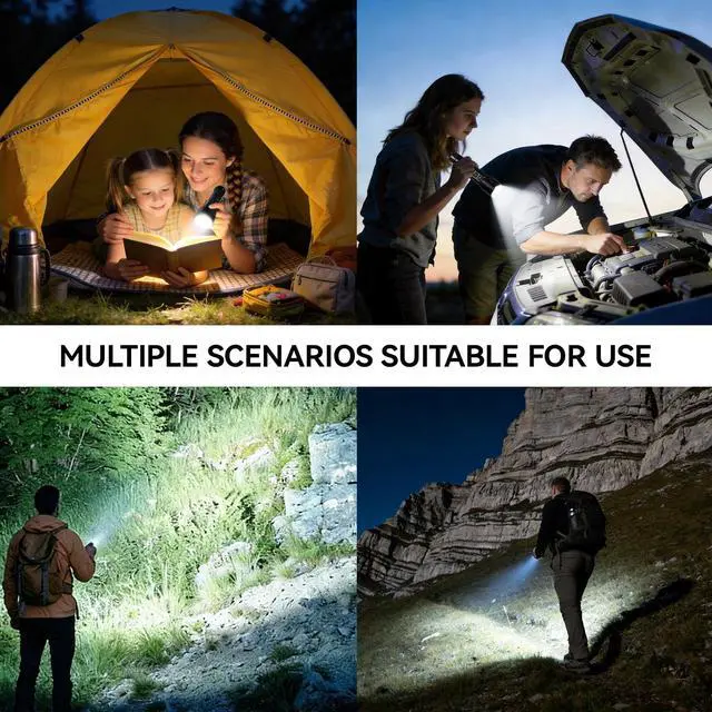 Alt view image 6 of 7 - VAVOFO Rechargeable LED Flashlight High Lumens, 5 Modes Tactical Flashlight with Zoomable Bright Light, USB C Flashlight for Camping Hiking Emergency