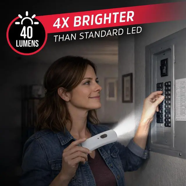 Alt view image 7 of 7 - Energizer Auto-On LED Flashlights Rechargeable (3-Pack) for Home Power Failure, Plug in LED Flashlight for Power Outage, Night Light, Hurricane Preparedness