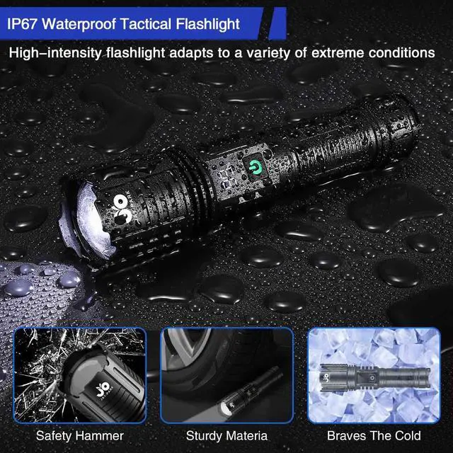 Alt view image 7 of 7 - JAY-PARK Rechargeable Flashlights 100000 Lumen, LED Flashlight with Digital Power Display and Zoomable, Flashlights High Lumen Super Bright Long Distance for Camping, bushcraft, Outdoor