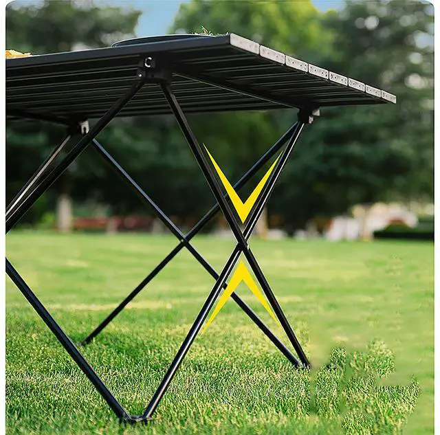 Alt view image 5 of 7 - YIKANGHENG Folding Camping Table, 16 Inch x 13.8 Inch x 11.4 Inch Black Carbon Steel Foldable Table with Storage Bag for Home and Outdoors (S)
