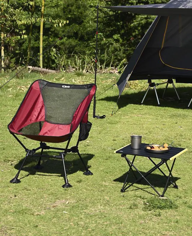 Alt view image 7 of 7 - iClimb Ultralight Compact Camping Folding Table with Carry Bag (Black - S)