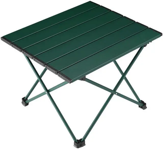 Main image of Tesouro Portable Camping Table,Folding Side Table Aluminum Top for Outdoor Cooking, Hiking, Travel, Picnic (Blackish Green-Small)