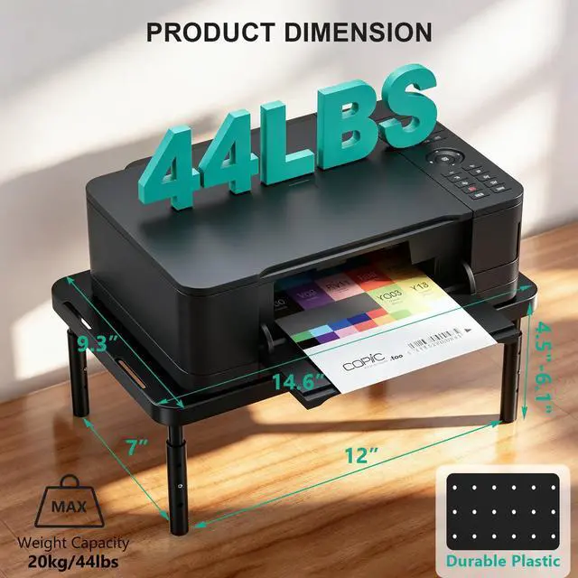 Alt view image 2 of 7 - WALI Computer Monitor Stand for Desk, Adjustable Laptop Riser, Desk Monitor Stand Underneath Storage for Office, School Supplies (PTT001-B), 1 Pack, Black