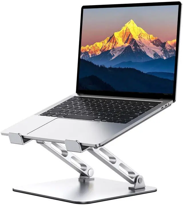 Main image of RIWUCT Laptop Stand for Desk Adjustable Height, Ergonomic Laptop Riser Holder with Dual-bar Support, Portable Computer Notebook Stand for MacBook Air Pro, Dell XPS, HP (10-16")