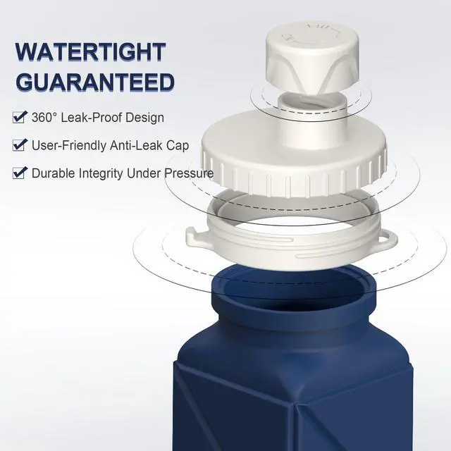 Alt view image 4 of 6 - BEAUTAIL Collapsible Water Bottles 20.6oz, Silicone Foldable Portable Travel Water Bottle, BPA-Free, Leakproof Reusable for Traveling Camping Hiking Cycling Yoga Sports Outdoor, 1 Pack (Dark Blue)