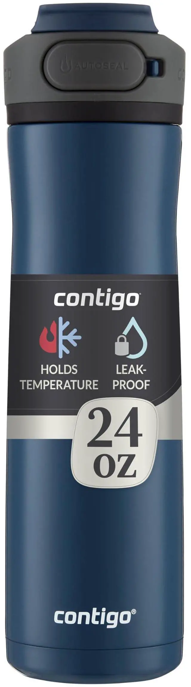 Main image of Contigo Cortland Chill 2.0 Blueberry Stainless Steel Water Bottle Vacuum-Insulated Spill-Proof Lid 24oz Ideal for Hot or Cold Drinks Interchangeable Lid Perfect for Kids & Adults