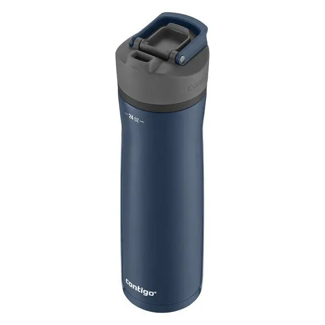 Alt view image 2 of 7 - Contigo Cortland Chill 2.0 Blueberry Stainless Steel Water Bottle Vacuum-Insulated Spill-Proof Lid 24oz Ideal for Hot or Cold Drinks Interchangeable Lid Perfect for Kids & Adults