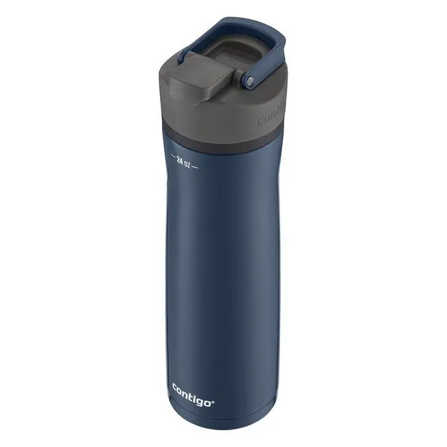 Alt view image 3 of 7 - Contigo Cortland Chill 2.0 Blueberry Stainless Steel Water Bottle Vacuum-Insulated Spill-Proof Lid 24oz Ideal for Hot or Cold Drinks Interchangeable Lid Perfect for Kids & Adults