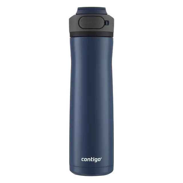 Alt view image 4 of 7 - Contigo Cortland Chill 2.0 Blueberry Stainless Steel Water Bottle Vacuum-Insulated Spill-Proof Lid 24oz Ideal for Hot or Cold Drinks Interchangeable Lid Perfect for Kids & Adults