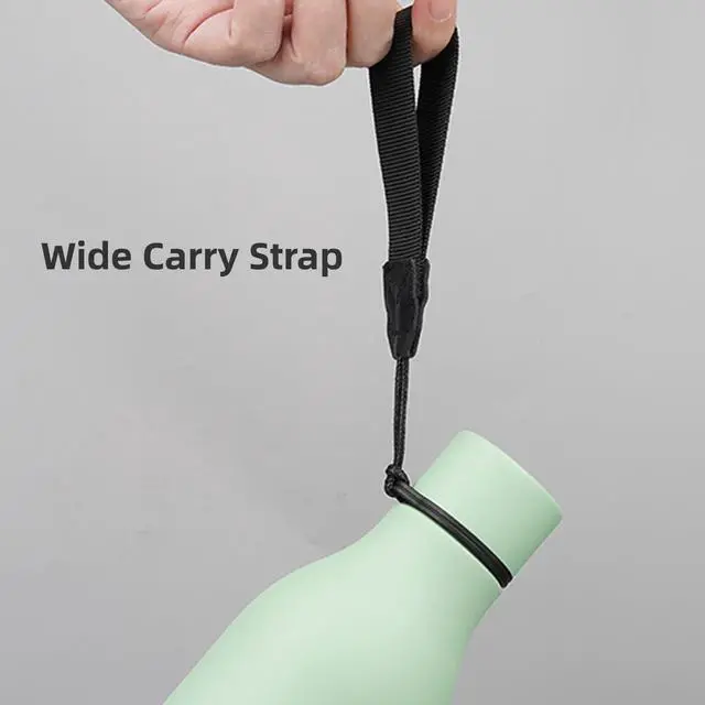 Alt view image 4 of 7 - Konokyo Insulated Water Bottle with Strap,18 oz Double Wall Stainless Steel Vacuum Bottles Metal Water Flask,Macaron Green