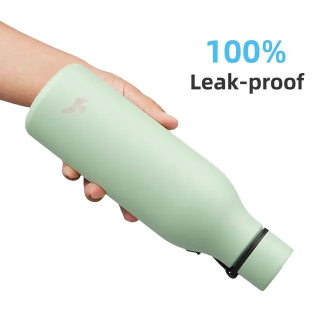 Alt view image 5 of 7 - Konokyo Insulated Water Bottle with Strap,18 oz Double Wall Stainless Steel Vacuum Bottles Metal Water Flask,Macaron Green