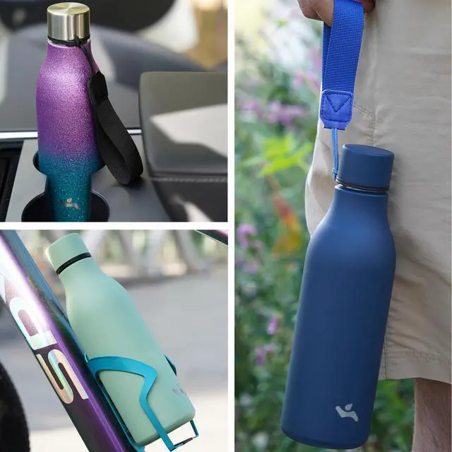 Alt view image 6 of 7 - Konokyo Insulated Water Bottle with Strap,18 oz Double Wall Stainless Steel Vacuum Bottles Metal Water Flask,Macaron Green