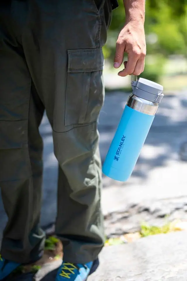 Alt view image 4 of 6 - Stanley Quick Flip GO Water Bottle 24 oz | Push Button Lid | Leakproof and Packable for Travel and Sports | Insulated Stainless Steel | BPA-Free | Black 2.0