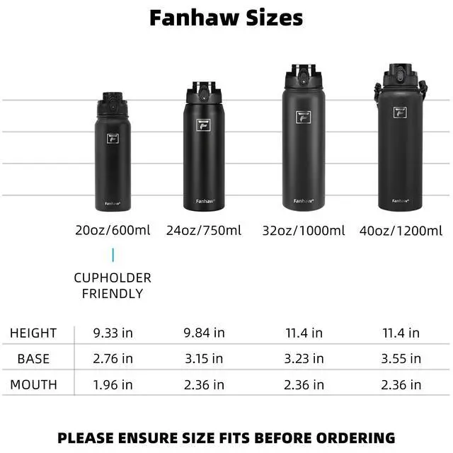 Alt view image 6 of 7 - Fanhaw 20 oz Insulated Stainless Steel Water Bottle with Anti-Dust Chug Lid, Leakproof Vacuum Metal Everyday Use Bottle for Kids, Teens & Adults, Back to School Essentials (Green Blue)