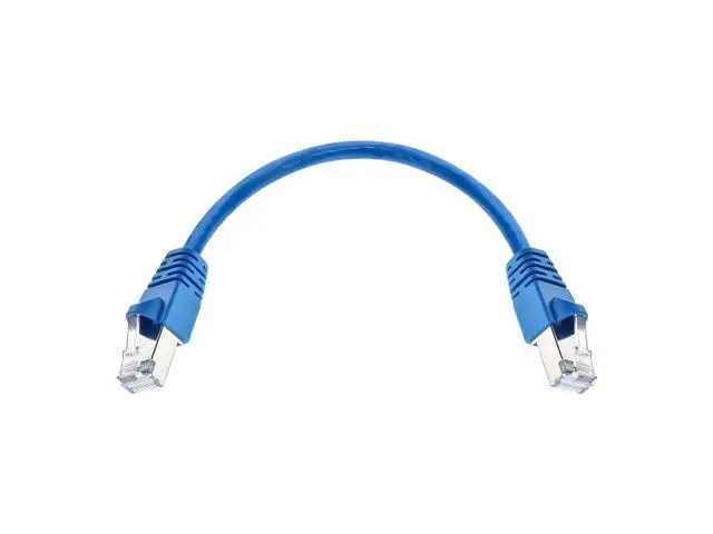 Alt view image 4 of 6 - Monoprice Cat6A 6in Blue Patch Cable Double Shielded (S/FTP) 26AWG 10G Pure Bare Copper Snagless RJ45 Fullboot Series Ethernet Cable