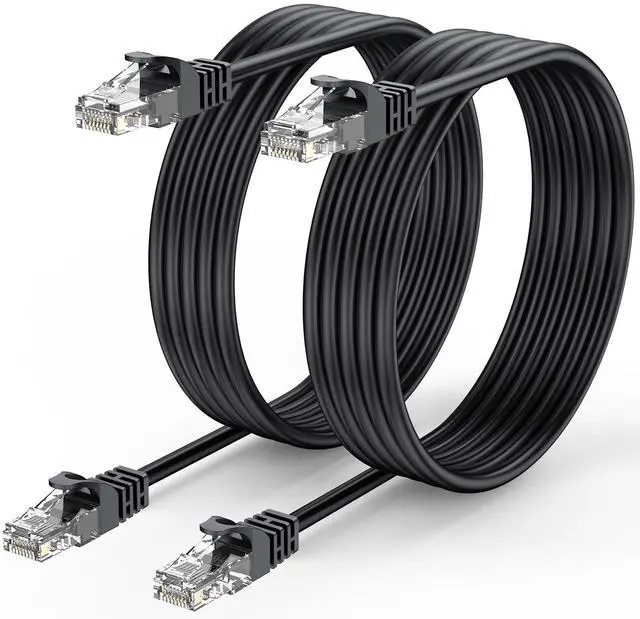 Main image of ApoJodly Cat6 Ethernet Cable 6FT 2-Pack, Patch Cable 6 Foot RJ45 (Cat 6A Cable, Internet Cord, Network Cable) 10Gbps for Gaming, Patch Panel, Cable Management, Router, Modem
