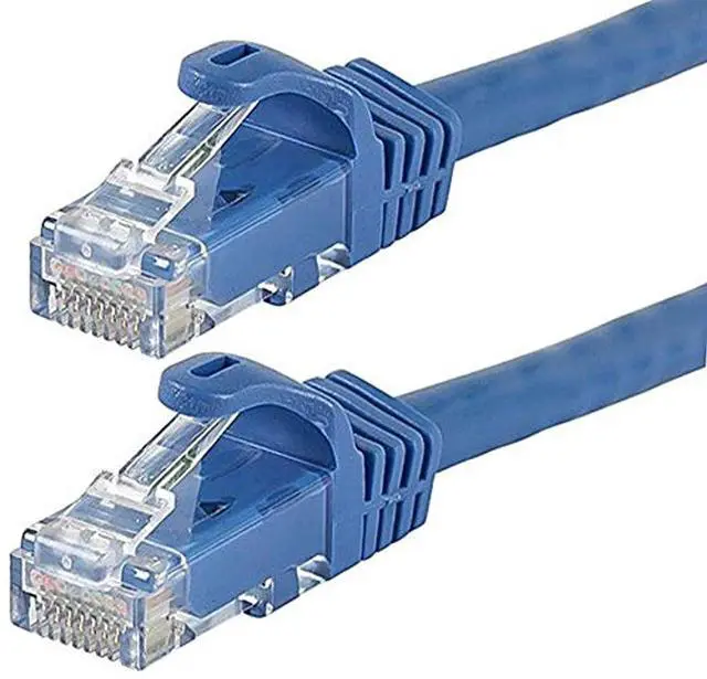 Main image of Monoprice Cat6 Ethernet Patch Cable - Snagless RJ45, 24AWG Stranded Pure Bare Copper Wire, 550Mhz, UTP, 12-Pack, 0.5 Feet, Blue - Flexboot Series