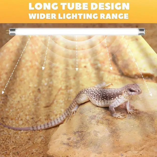 Alt view image 2 of 7 - GlowUp 12inch T5 8W 10.0 Reptile UVB Bulb T5 UVB Reptile Light Bulb UVA UVB Lamp Tube for Bearded Dragons Turtles Chameleon and Lizards Tropical Desert Reptiles- 2Pack