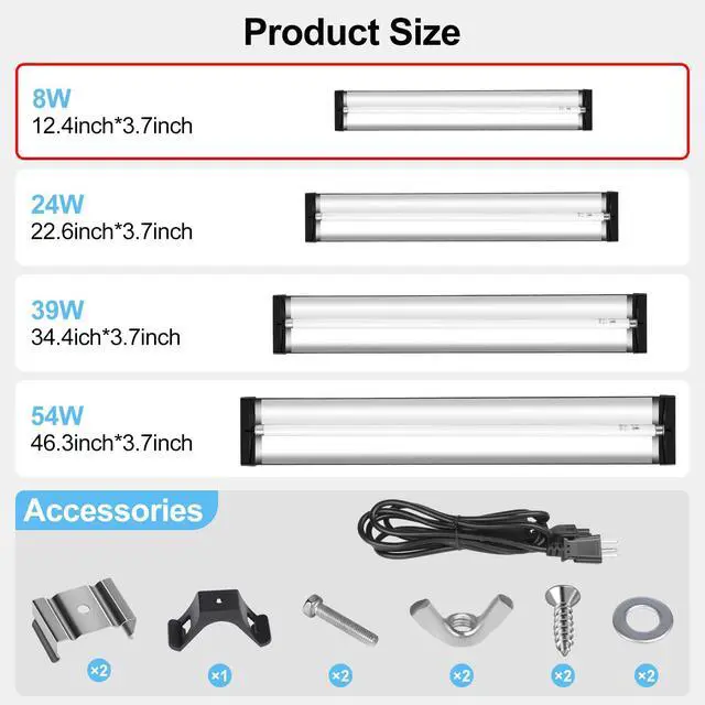 Alt view image 2 of 7 - LUCKY HERP T5 Reptile Light Fixture Combo Kit 8W (New Upgrade), 10.0 UVB Light for Reptiles and Amphibians, UVA UVB Basking Light Desert Lamp for Lizard, Bearded Dragon, Tortoise 12inch