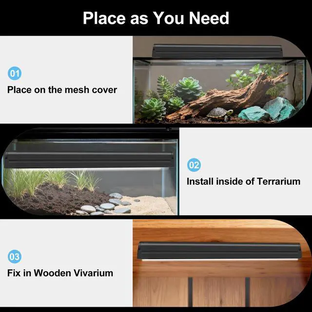 Alt view image 6 of 7 - LUCKY HERP T5 Reptile Light Fixture Combo Kit 8W (New Upgrade), 10.0 UVB Light for Reptiles and Amphibians, UVA UVB Basking Light Desert Lamp for Lizard, Bearded Dragon, Tortoise 12inch