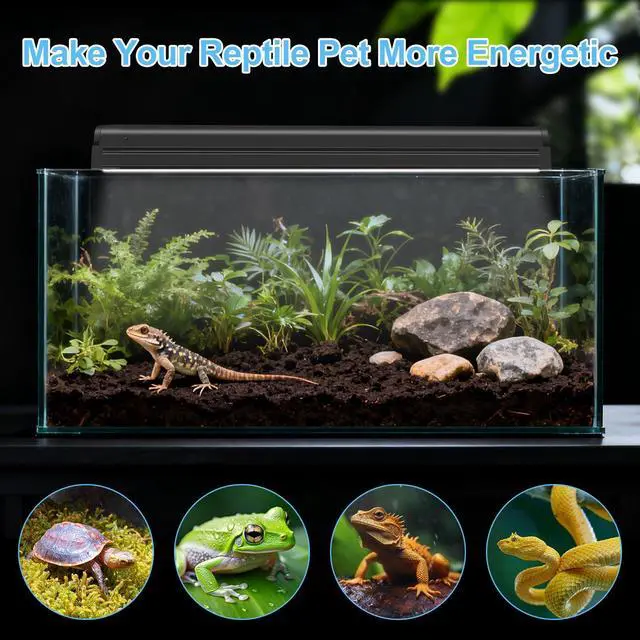 Alt view image 7 of 7 - LUCKY HERP T5 Reptile Light Fixture Combo Kit 8W (New Upgrade), 10.0 UVB Light for Reptiles and Amphibians, UVA UVB Basking Light Desert Lamp for Lizard, Bearded Dragon, Tortoise 12inch