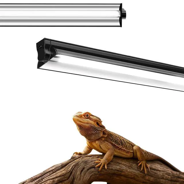 Alt view image 7 of 7 - Ycxydr UVB Light for Reptiles, 12 Inch T5 10.0 UVB Reptile Light Fixture 8W, High Output UVA UVB Linear Lamp with Replaceable Bulb for Bearded Dragons, Tortoises & Lizards