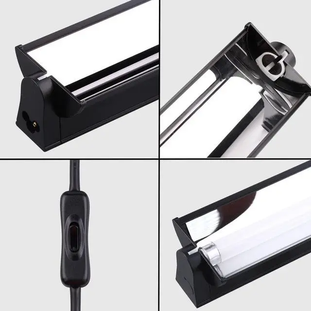 Alt view image 3 of 7 - Aiicioo T5 UVB Lighting Combo Kit - 12" Light Fixture Desert 10.0 Terrarium Hood Light Fixture & High Output T5 HO UVB Bulb for Reptiles Chameleon Gecko (watts, 8)
