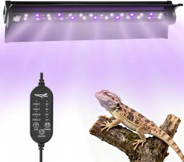 Main image of UVB Light for Reptiles, 10W HO LED UVB Reptile Light Fixture UVA UVB Lamp Bulb Terrarium Light with Timer and 5 Adjustable Brightness for Bearded Dragon Turtle Snake Crested Gecko Chameleon, 12 Inch