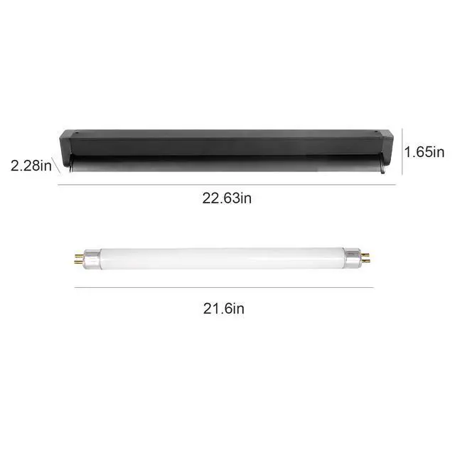 Alt view image 2 of 7 - REPTI ZOO T5 HO UVB Lighting Combo Kit, Terrarium Hood Comes with Desert 10.0 UVB T5 Lamp (24W)
