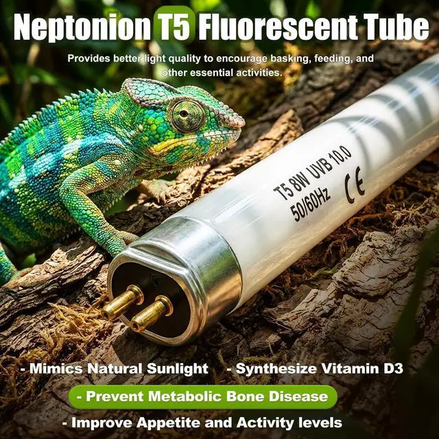 Alt view image 2 of 7 - NEPTONION T5 HO UVB 10.0 Reptile Replacement Tube, 8W 12 in Linear Fluorescent Lamp, for Tropical Reptiles
