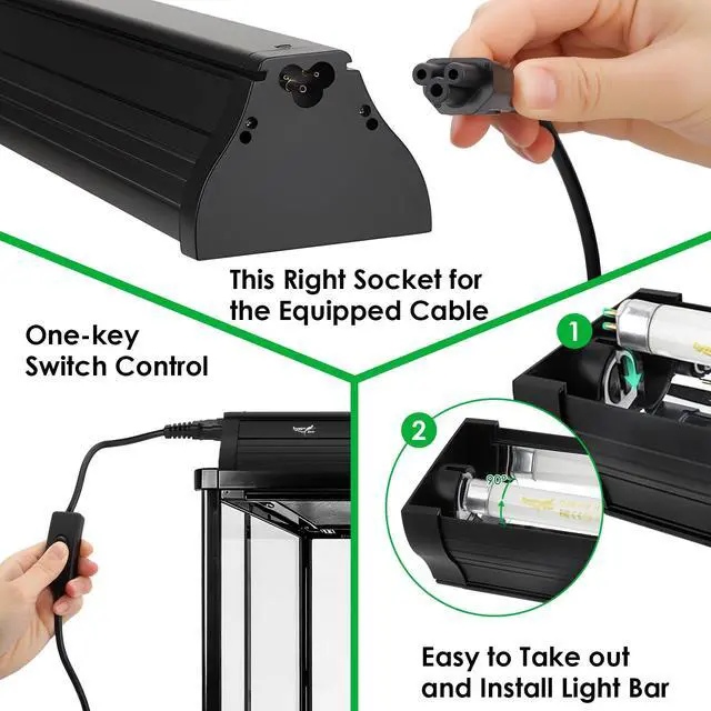 Alt view image 6 of 7 - UVB Light for Reptiles Bearded Dragon, T5 UVB Reptile Light Fixture HO UVB Bulb Lighting Combo Kit 10.0 8W UVA UVB Reptile Light Bulb Terrarium Lamp Tube Bar for Snake Gecko Turtle Lizard, 12 Inch