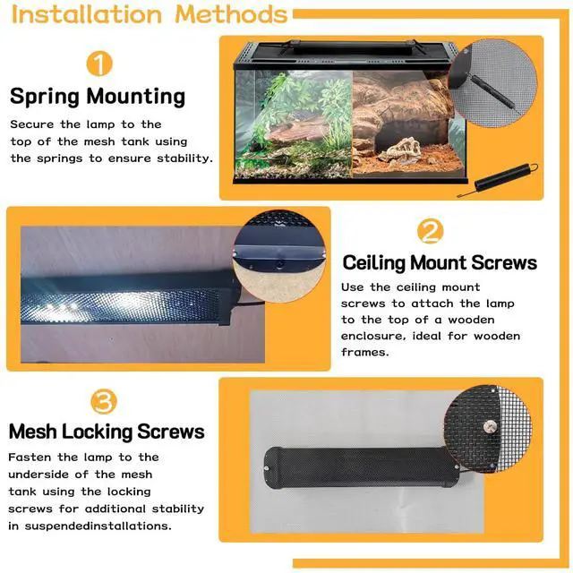 Alt view image 6 of 7 - REPTIDLDB LED UVB Reptile Light with Timer & Dimmer, Adjustable 10.0-20.0 UVA UVB Fixture, Full Spectrum Sunlamp for Bearded Dragons, Turtles, Snakes, Desert & Tropical Habitats, 11-Inch