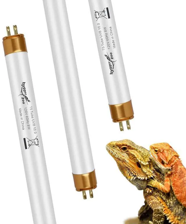 Main image of UVB Light for Reptiles Bearded Dragon, 3 Pack T5 UVB Reptile Light UVB Bulb 10.0 8W UVA UVB Reptile Light Bulb Terrarium Light Lamp Tube for Turtle Chameleon Leopard Gecko Snake Tank, 12 Inch
