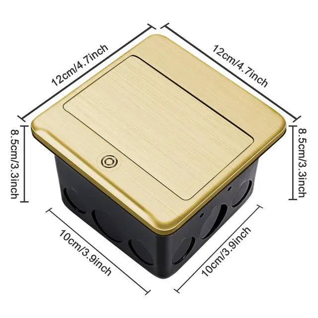 Alt view image 3 of 6 - Vagueior Pop Up Floor Electrical Outlet with 20 Amp Stainless Steel GFCI Tamper Resistant Receptacle Outlet Kit Waterproof Cover Box, Corrosive Resistant Hardware, ETL Listed, Brass