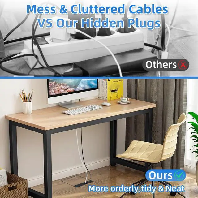 Alt view image 4 of 7 - Floor Electrical Outlet Kit Recessed Flat Hidden Socket KitFloor Socket Panel with 2 USB-A + AC Floor Outlet Box Socket Box Recessed Hidden Outlet Connectivity Box(Black-2 USB+AC)