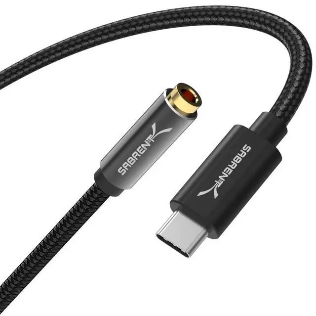 Main image of SABRENT USB Type C to 3.5mm Dual Function Audio Jack Active Adapter 20" Cable (CB-UC35)