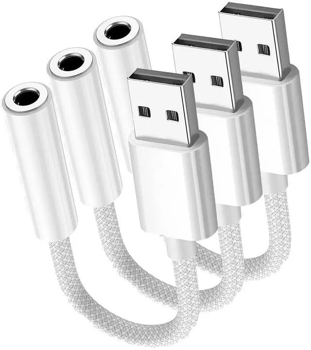 Main image of Fidioto USB to 3.5mm Audio Jack Adapter, Mic-Supported USB to Headphone Jack Adapter, External Sound Card with TRRS 4 Pole Jack Compatible with Headset, Mac, PS4, PC, Laptops, Desktops and More