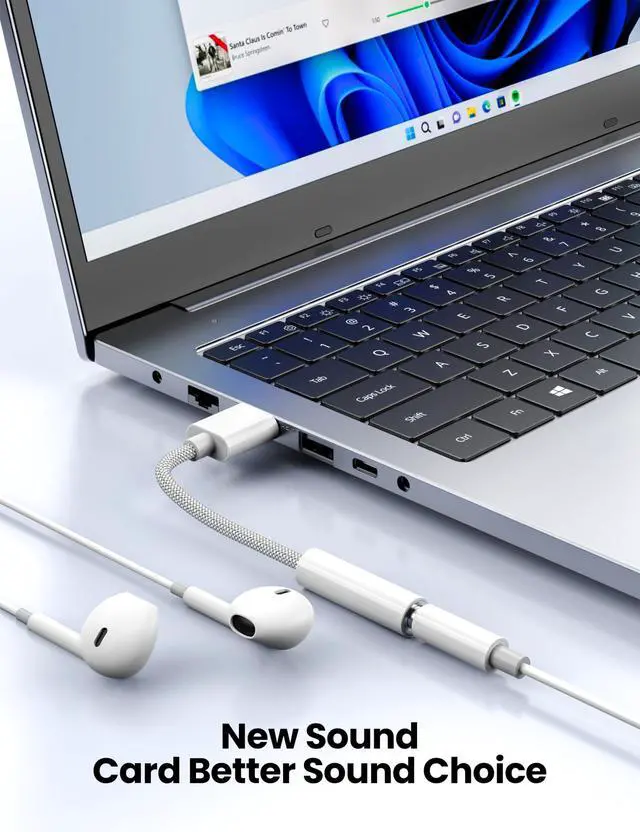 Alt view image 3 of 6 - Fidioto USB to 3.5mm Audio Jack Adapter, Mic-Supported USB to Headphone Jack Adapter, External Sound Card with TRRS 4 Pole Jack Compatible with Headset, Mac, PS4, PC, Laptops, Desktops and More