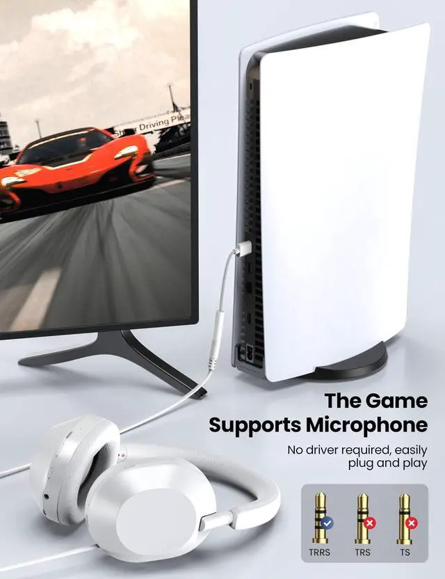 Alt view image 4 of 6 - Fidioto USB to 3.5mm Audio Jack Adapter, Mic-Supported USB to Headphone Jack Adapter, External Sound Card with TRRS 4 Pole Jack Compatible with Headset, Mac, PS4, PC, Laptops, Desktops and More