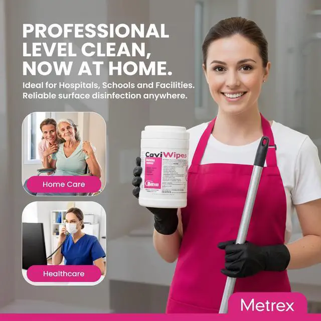 Alt view image 5 of 7 - Metrex CaviWipes Disinfecting Towelettes Durable Non-Woven Disinfecting Wipes for Hard, Non-Porous Surfaces in Healthcare & Laboratory Settings, Pre-Saturated with CaviCide 160 Wipes (Pack of 1)